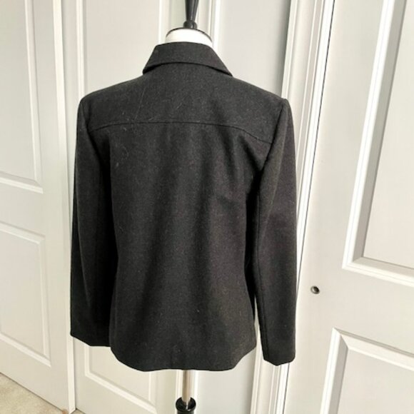 J. Crew Gray Short Wool Blend Full Zip Up Jacket Coat Size Large - Picture 3 of 4